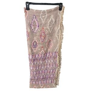 Elegant Beige and Purple Scarf